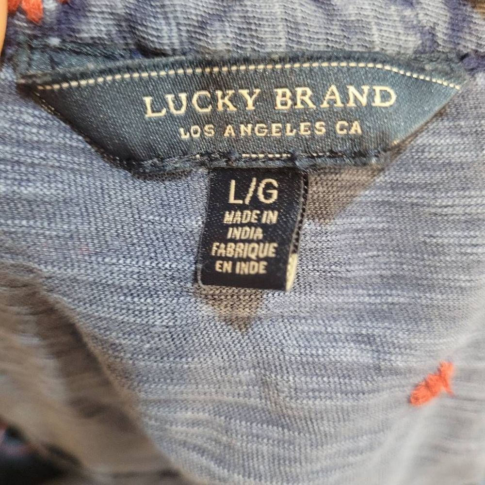 Lucky Brand Blue Blouse with Red Accents - Picture 5 of 9